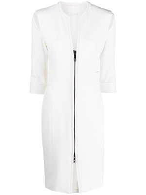 Genny cut-out fitted midi dress - White