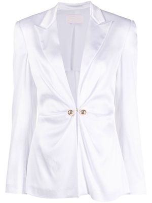 Genny decorative button single-breasted blazer - White