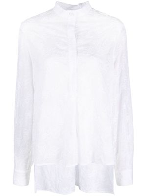Genny embroidered-detail long-sleeve shirt - White