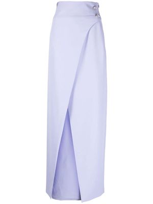 Genny front-slit straight skirt - Purple