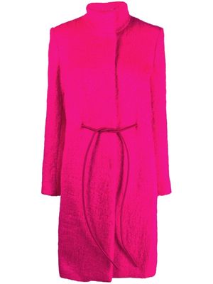 Genny high-collar belted coat - Pink