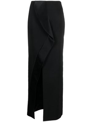 Genny high-waisted draped-detail skirt - Black