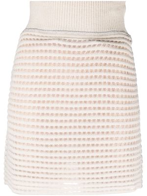 Genny high-waisted knitted skirt - White