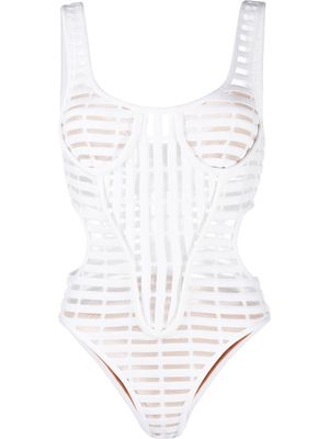 Genny Iconic cut-out detail bodysuit - White