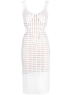 Genny Iconic laser-cut midi dress - White