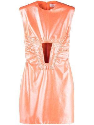 Genny iridescent cut-out minidress - Orange
