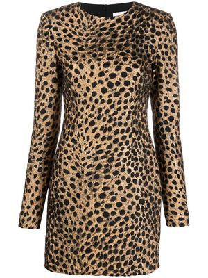 Genny jacquard leopard-print dress - Gold