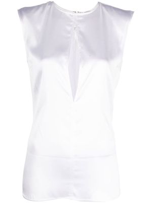 Genny key-hole blouse - White