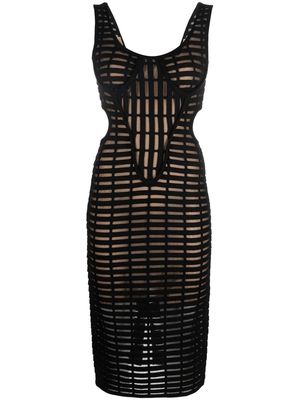 Genny laser-cut midi dress - Black