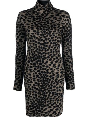 Genny leopard-print mini dress - Black