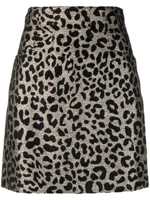 Genny leopard-print mini skirt - Silver