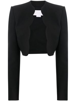 Genny long-sleeve cropped blazer - Black