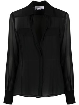 Genny long-sleeve silk shirt - Black
