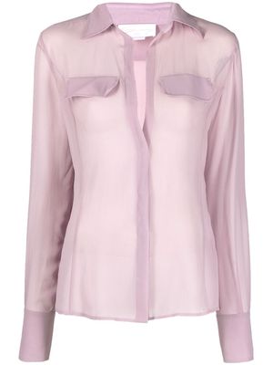 Genny long-sleeve silk shirt - Pink