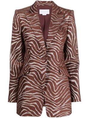 Genny metallic-detailing zebra-print blazer - Brown