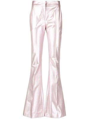 Genny metallic flared trousers - Pink