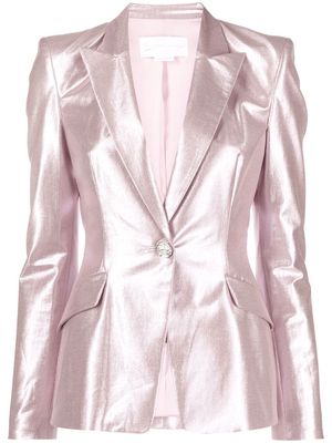 Genny metallic single-breasted blazer - Pink