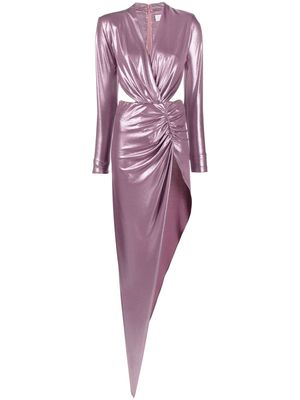 Genny metallic twist-detail gown - Pink