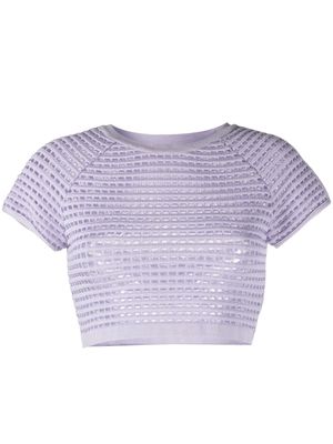 Genny open-knit cropped top - Purple