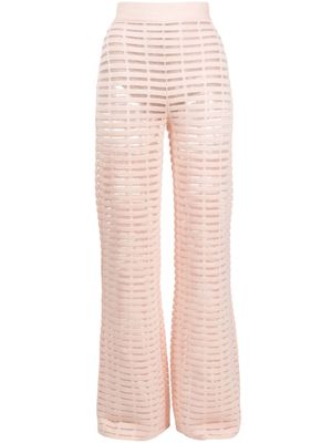 Genny open-knit flared trousers - Pink
