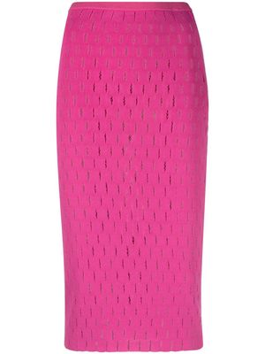 Genny open-knit pencil skirt - Pink