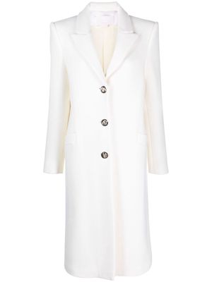 Genny peak-lapels single-breasted coat - White