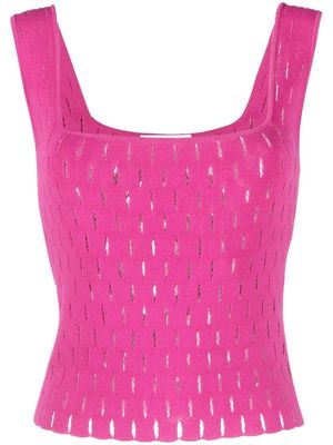 Genny perforated sleeveless knitted top - Pink