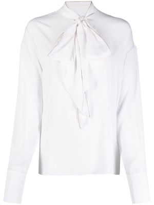 Genny pussy-bow collar shirt - White