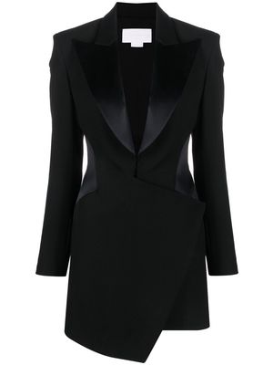 Genny satin-trimmed tailored minidress - Black
