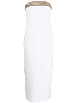 Genny sequin-embellished midi dress - White