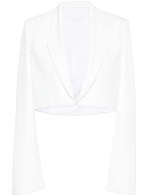 Genny sequinned cropped blazer - White