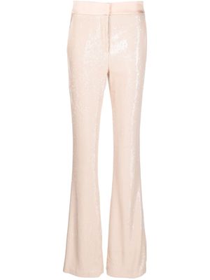 Genny sequinned flared trousers - Neutrals