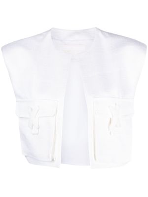 Genny sleeveless cropped waistcoat - White