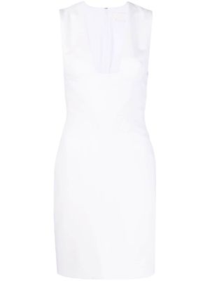 Genny sleeveless tailored dress - White