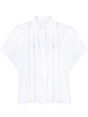 Genny stripe-detail short-sleeve shirt - White