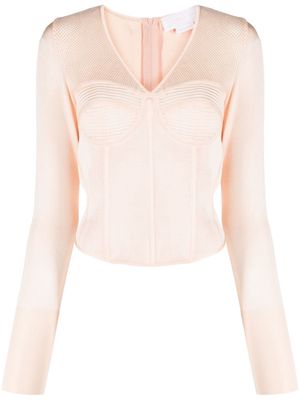 Genny V-neck corset-style top - Pink