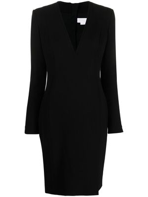 Genny v-neck fitted dress - Black