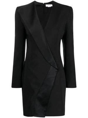 Genny V-neck tailored mini dress - Black