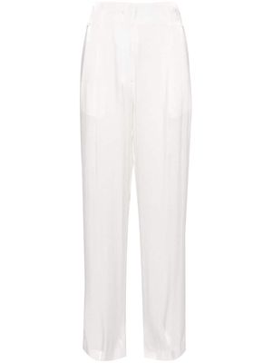 Genny wide-leg satin trousers - White