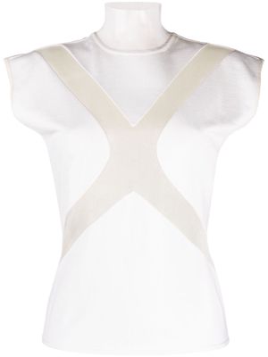 Genny X panel-detail high-neck top - White