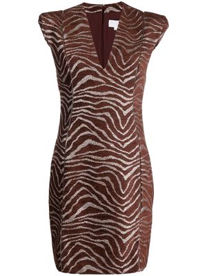 Genny zebra-print mini dress - Brown