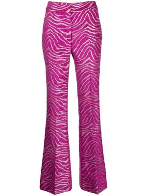 Genny zebra-print straight-leg trousers - Pink