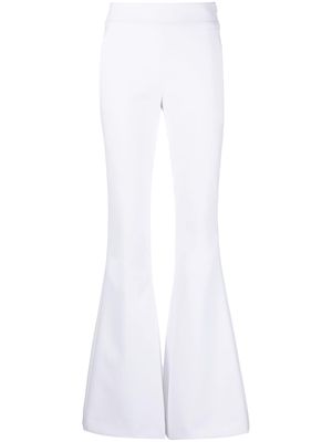 Genny zipped flared trousers - White