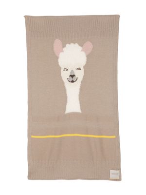 Gensami kids Alpachino intarsia-knit baby blanket - Neutrals