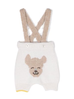 Gensami kids Alpachino patterned intarsia-knit dungarees - Neutrals