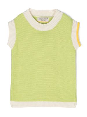 Gensami kids contrast-trim knitted vest - Green