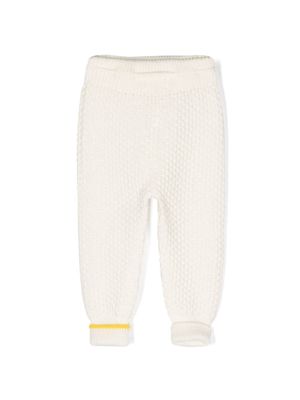 Gensami kids contrasting-trim honeycomb-knit trousers - White