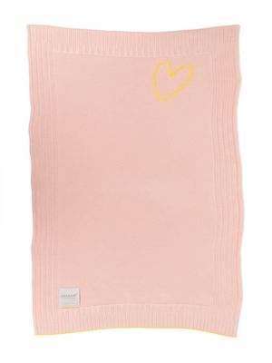 Gensami kids heart-embroidered knitted blanket - Pink
