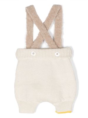 Gensami kids intarsia-knit wool blend overalls - Neutrals