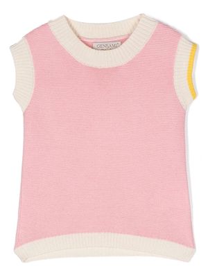 Gensami kids knitted shortsleeved top - Pink